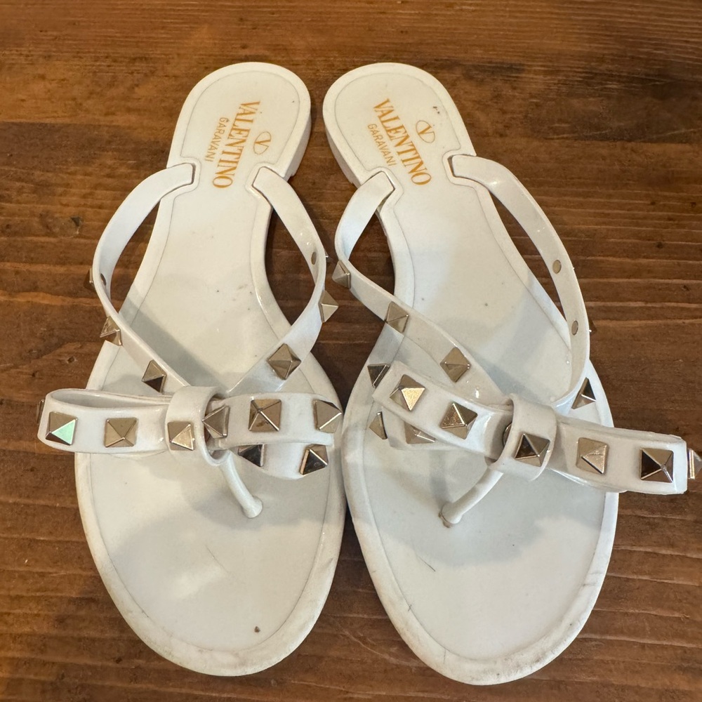 Valentino Cream Studded Women's Sandals